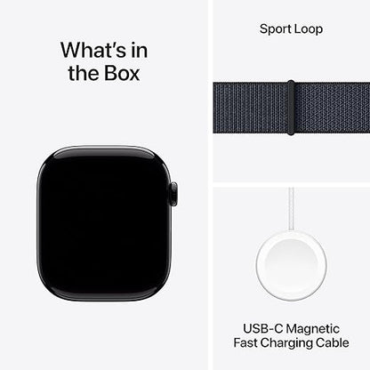 Watch Series 10 [46mm GPS] - Jet Black Aluminium with Ink Sport Loop | Advanced Fitness Tracker, ECG, Always-On Retina Display | Carbon Neutral, Sleek Design | 1-Year Warranty | Airpods Pro (Free Gift)