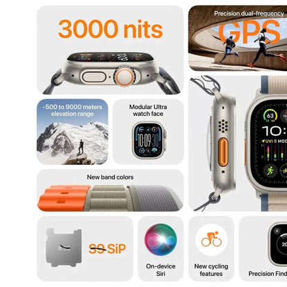 Series 9 Ultra 2: OG Quality Connectivity with GPS + Cellular, Advanced Fitness Tracking, Oxygen & ECG Applications, Water Resistance | 1-Year Warranty, 14-Day Hassle-Free Returns + Airpods (Free Gift)